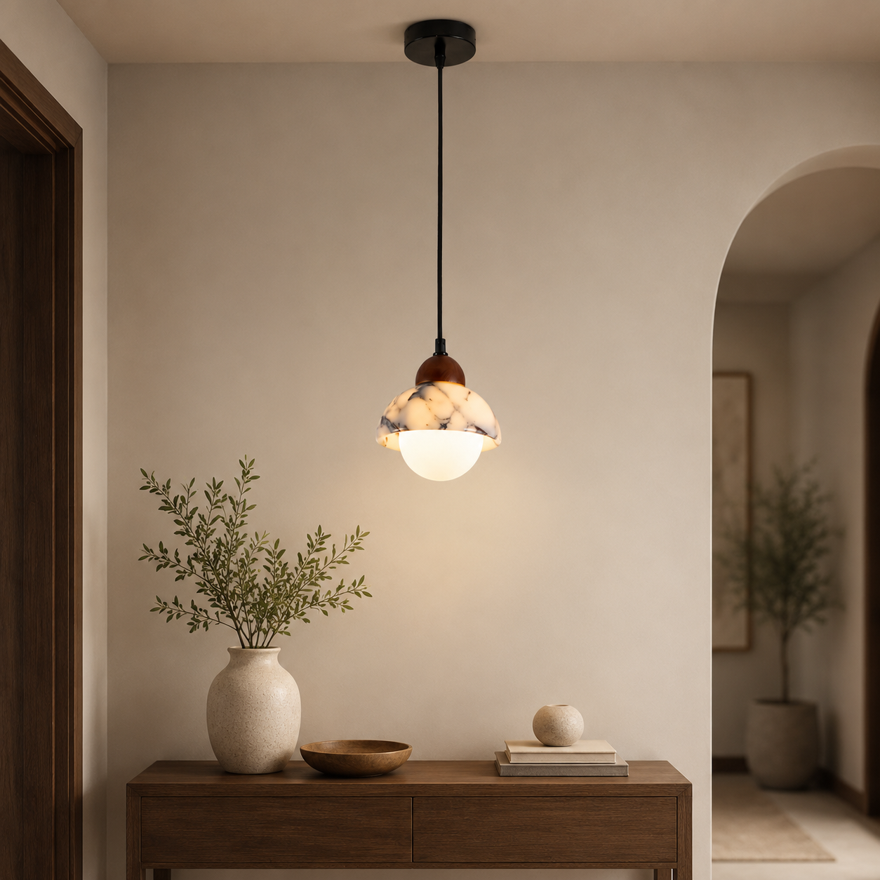 Travolith Model 6622 Graphic Stone Globe Pendant Light - product view 2