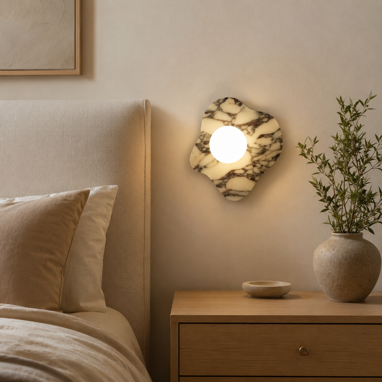 Travolith Model 6609 Sculptural Graphic Stone Wall Sconce - product view 3