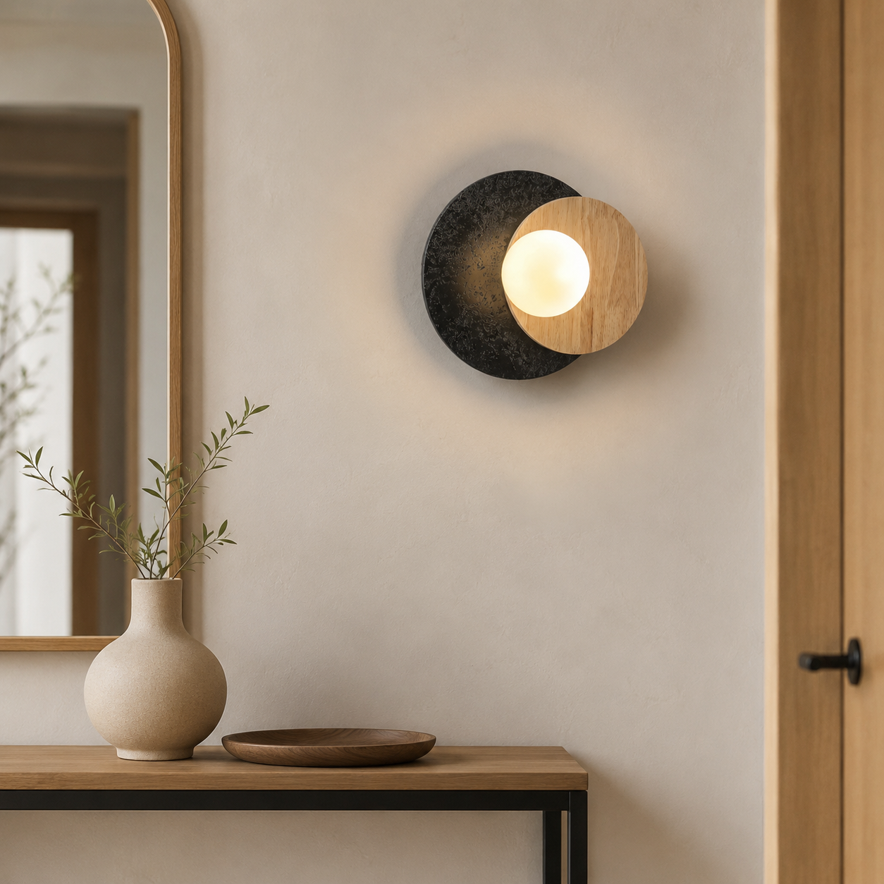 Travolith 6939 Sculptural Black Travertine & Wood Pendant Light – Modern Natural Stone Hanging Lamp for Luxury Interiors - product view 7