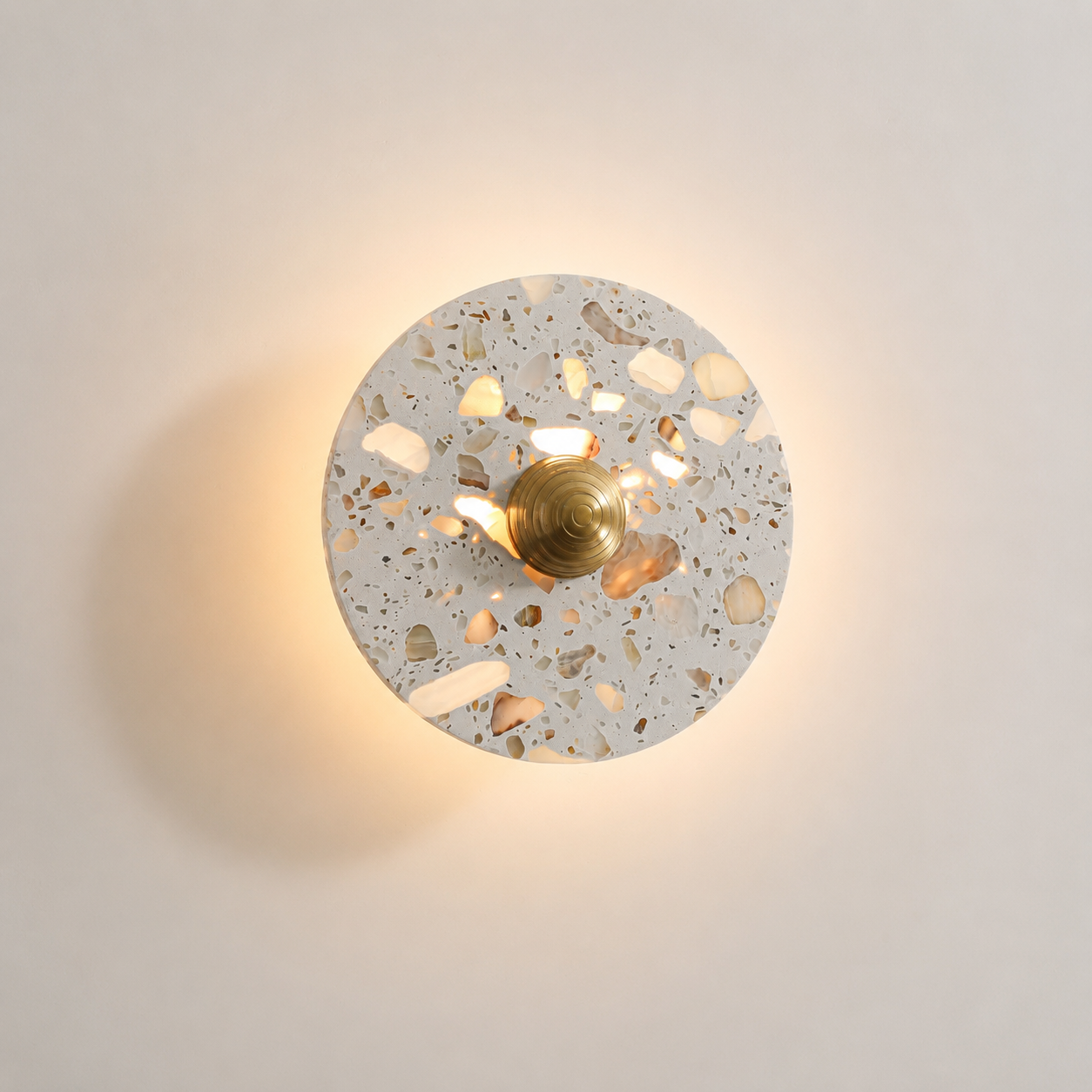 Travolith French Cream Translucent Stone LED Wall Sconce – Sculptural Bedside & Stairway Light - product view 4