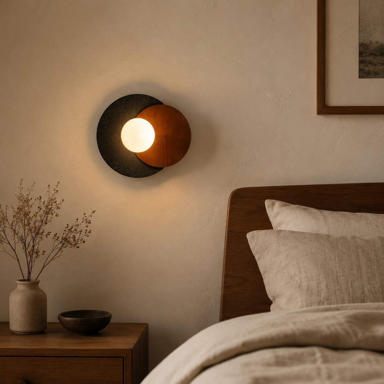 Travolith 6939 Sculptural Black Travertine & Wood Pendant Light – Modern Natural Stone Hanging Lamp for Luxury Interiors - product view 2