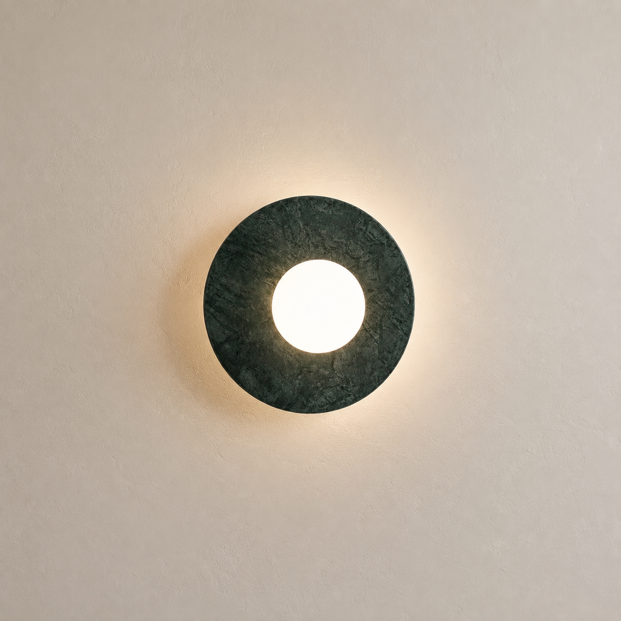 Travolith Verde Luna Marble Ring LED Wall Sconce – Italian Minimalist Designer Light - product view 3
