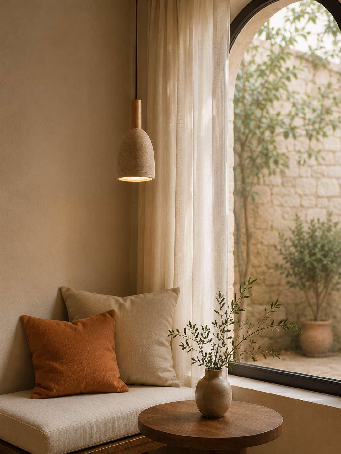 Travolith Luxury Travertine Pendant Light | Handmade Stone Lighting - product view 6