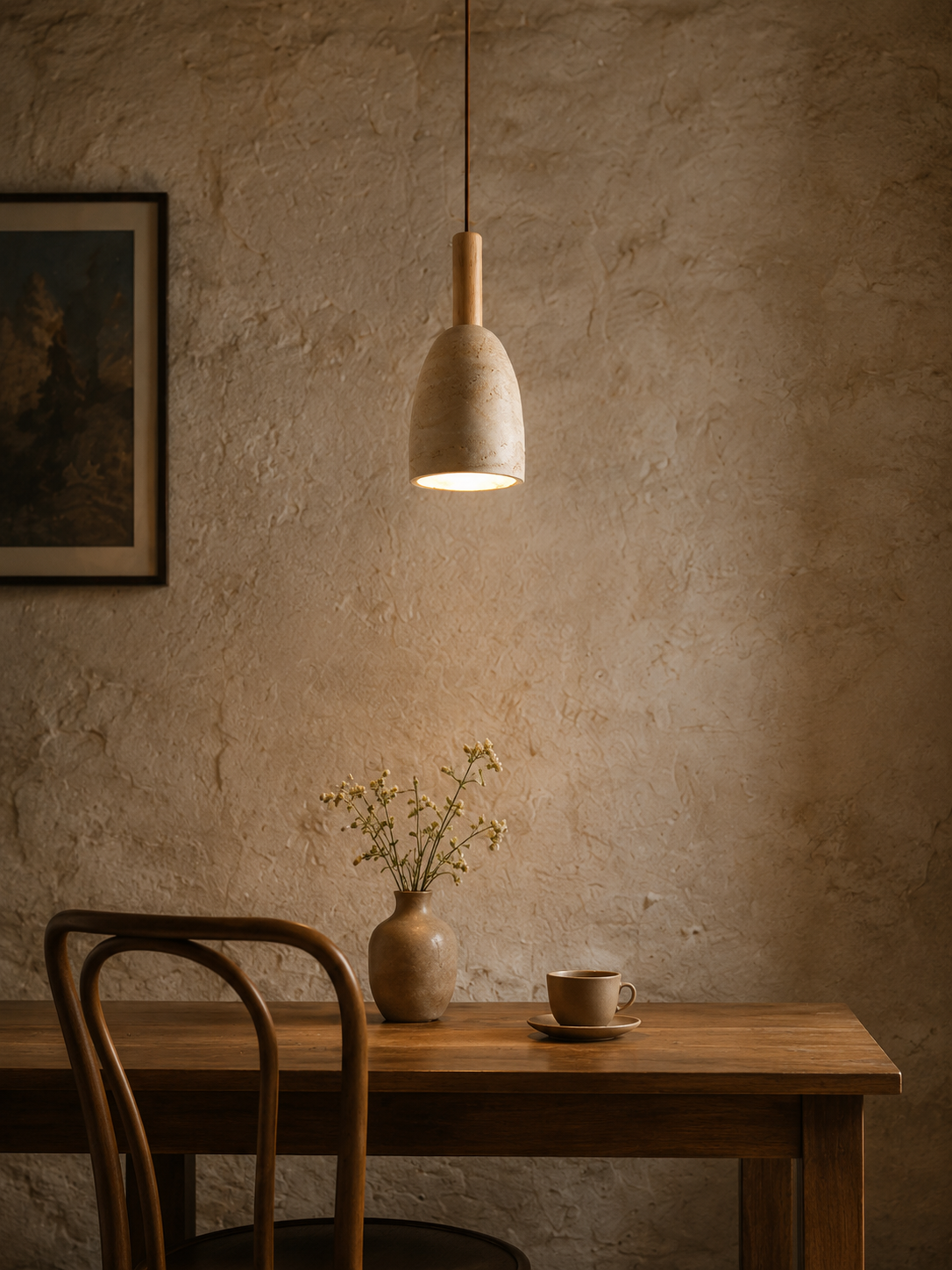 Travolith Luxury Travertine Pendant Light | Handmade Stone Lighting - product view 7