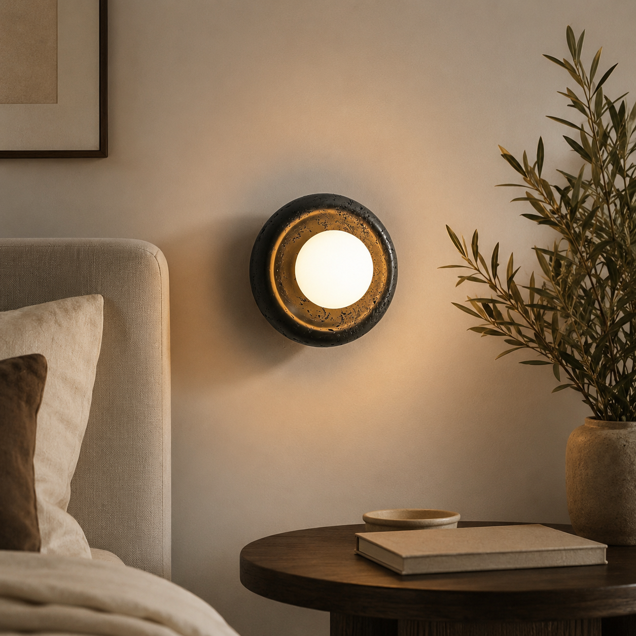 Black Travertine Lights