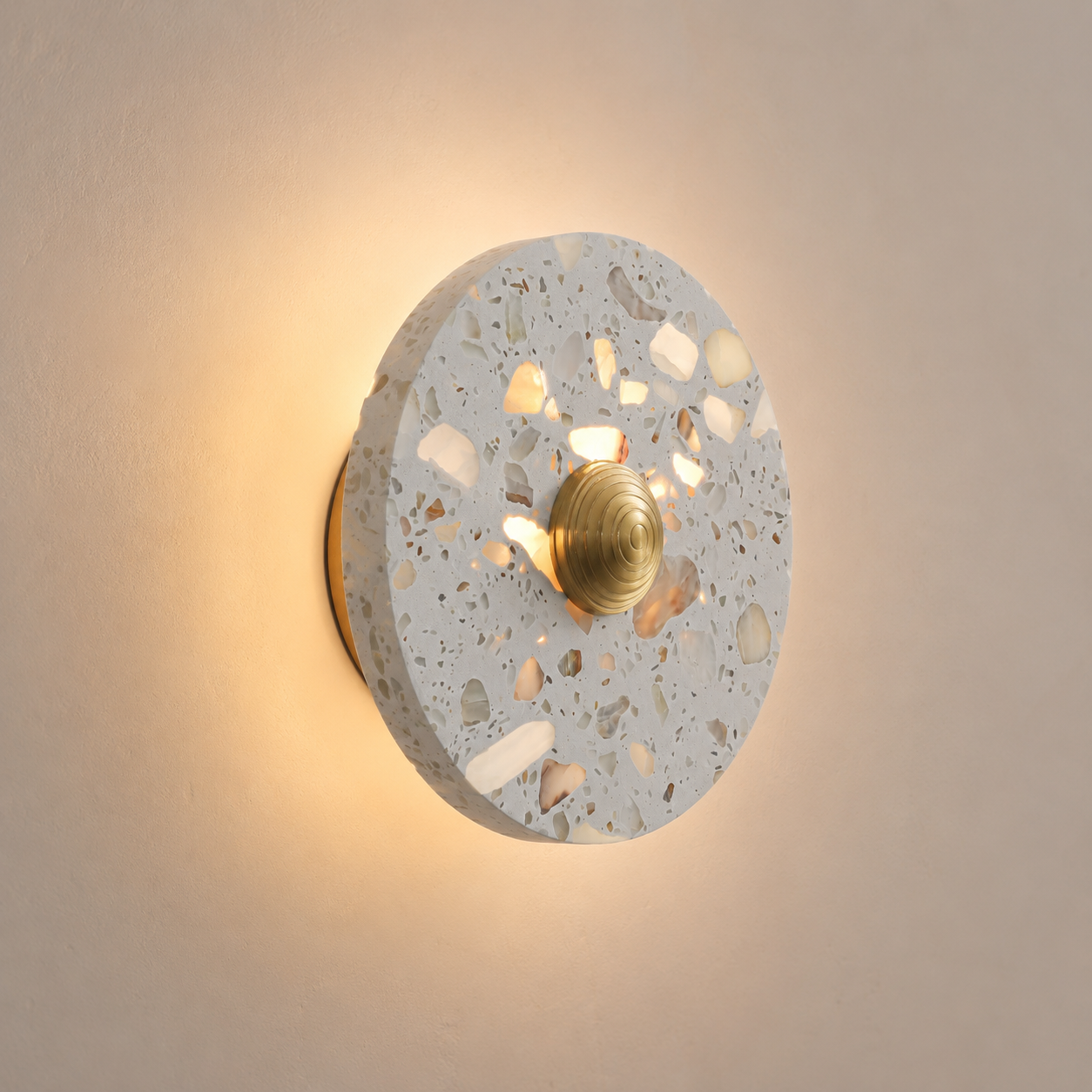Travolith French Cream Translucent Stone LED Wall Sconce – Sculptural Bedside & Stairway Light - product view 5