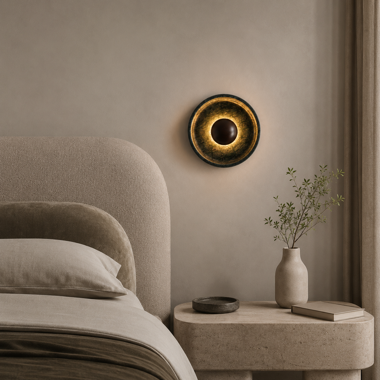 Travolith Emerald Eclipse Indian Stone Wall Sconce - Model 6530 - product view 5