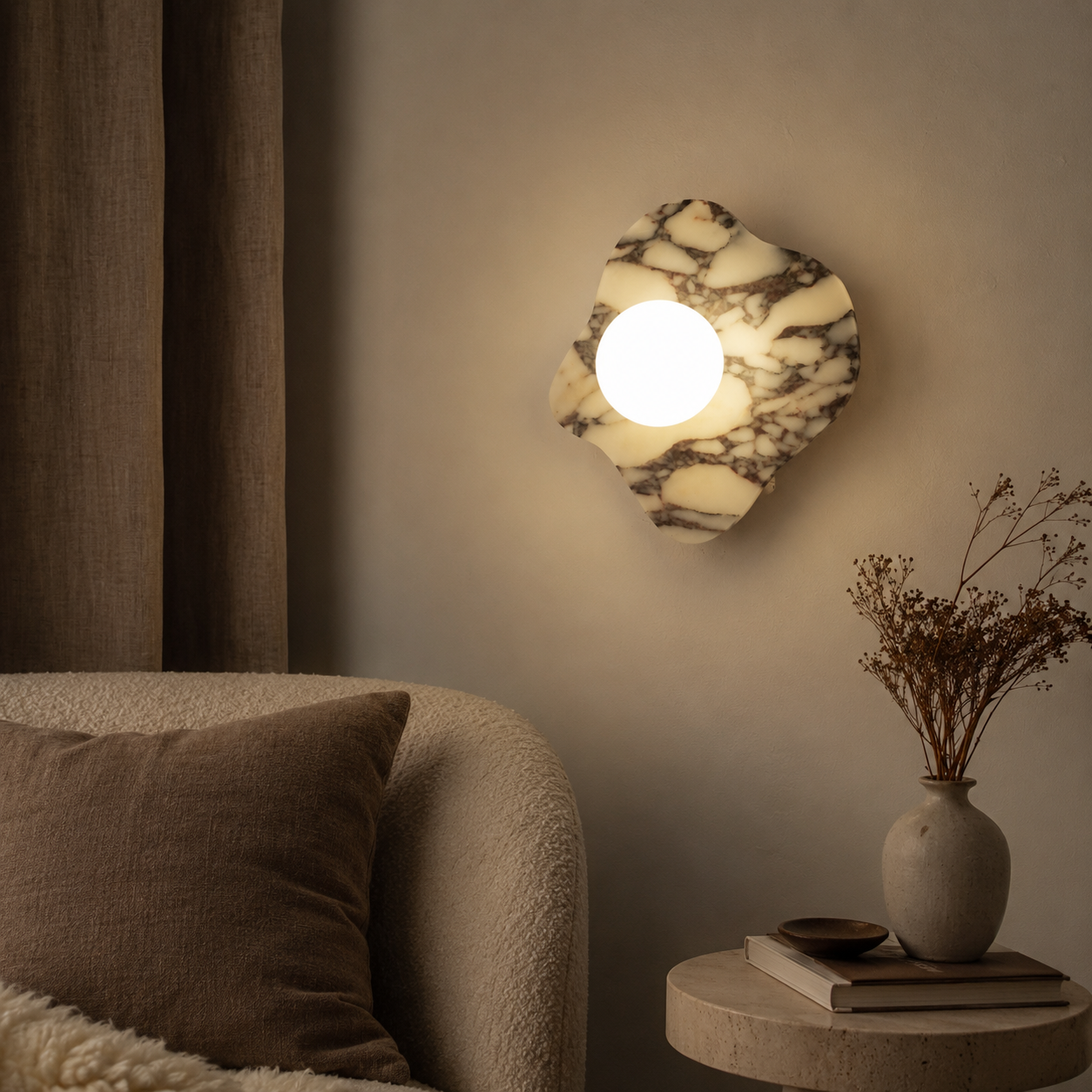 Travolith Model 6609 Sculptural Graphic Stone Wall Sconce - product view 5