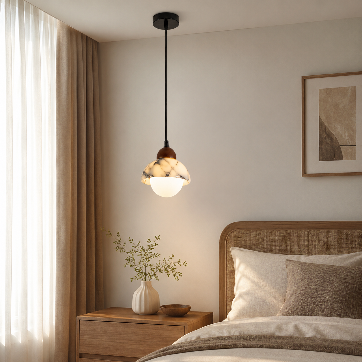 Travolith Model 6622 Graphic Stone Globe Pendant Light - product view 4