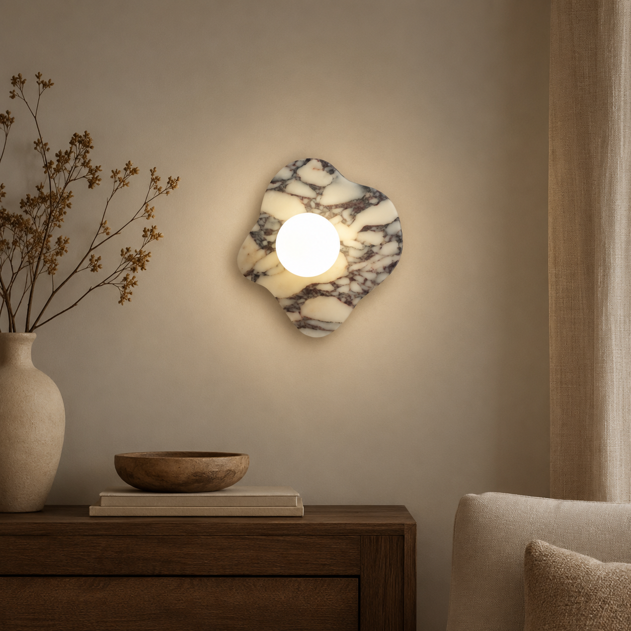 Travolith Model 6609 Sculptural Graphic Stone Wall Sconce - product view 6