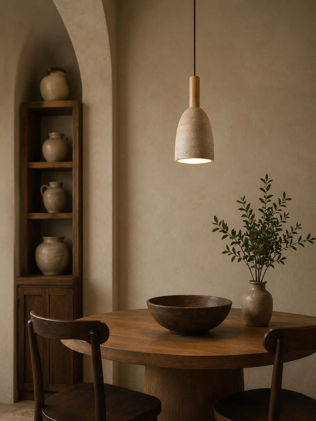 Travolith Luxury Travertine Pendant Light | Handmade Stone Lighting - product view 8