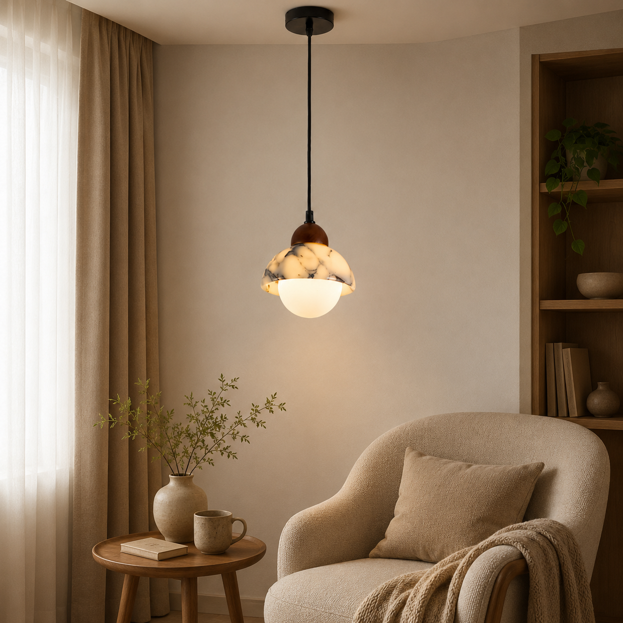 Travolith Model 6622 Graphic Stone Globe Pendant Light - product view 8
