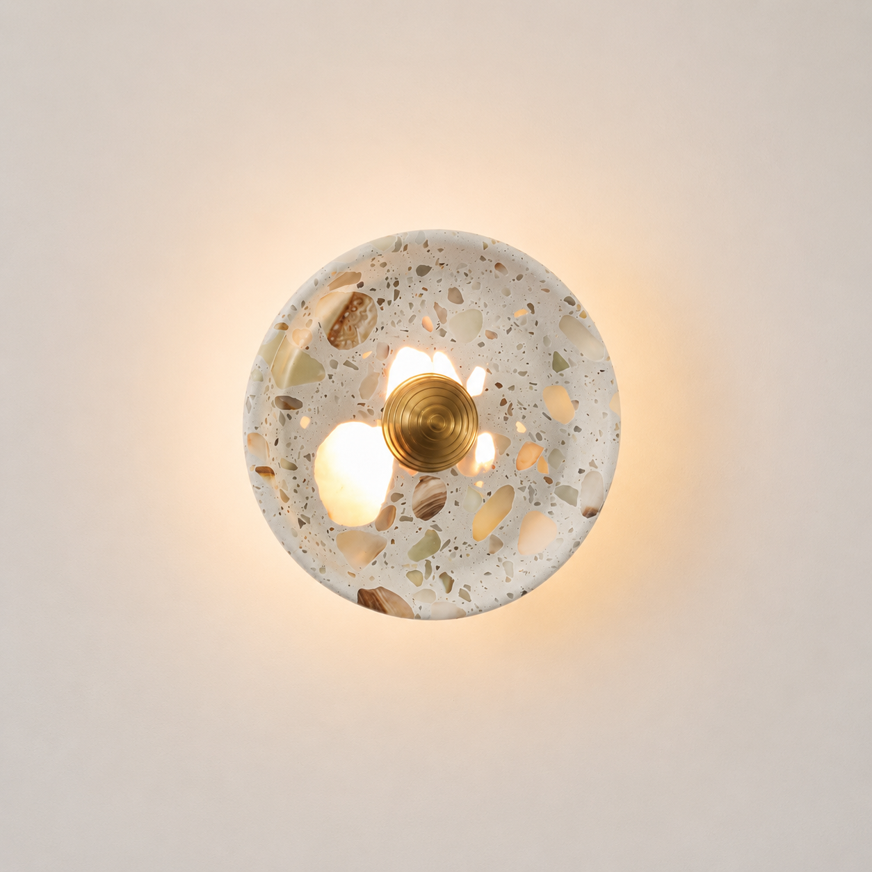 Travolith Moonstone Ring LED Wall Sconce – Round Wabi-Sabi Bedside Ambient Light - product view 8