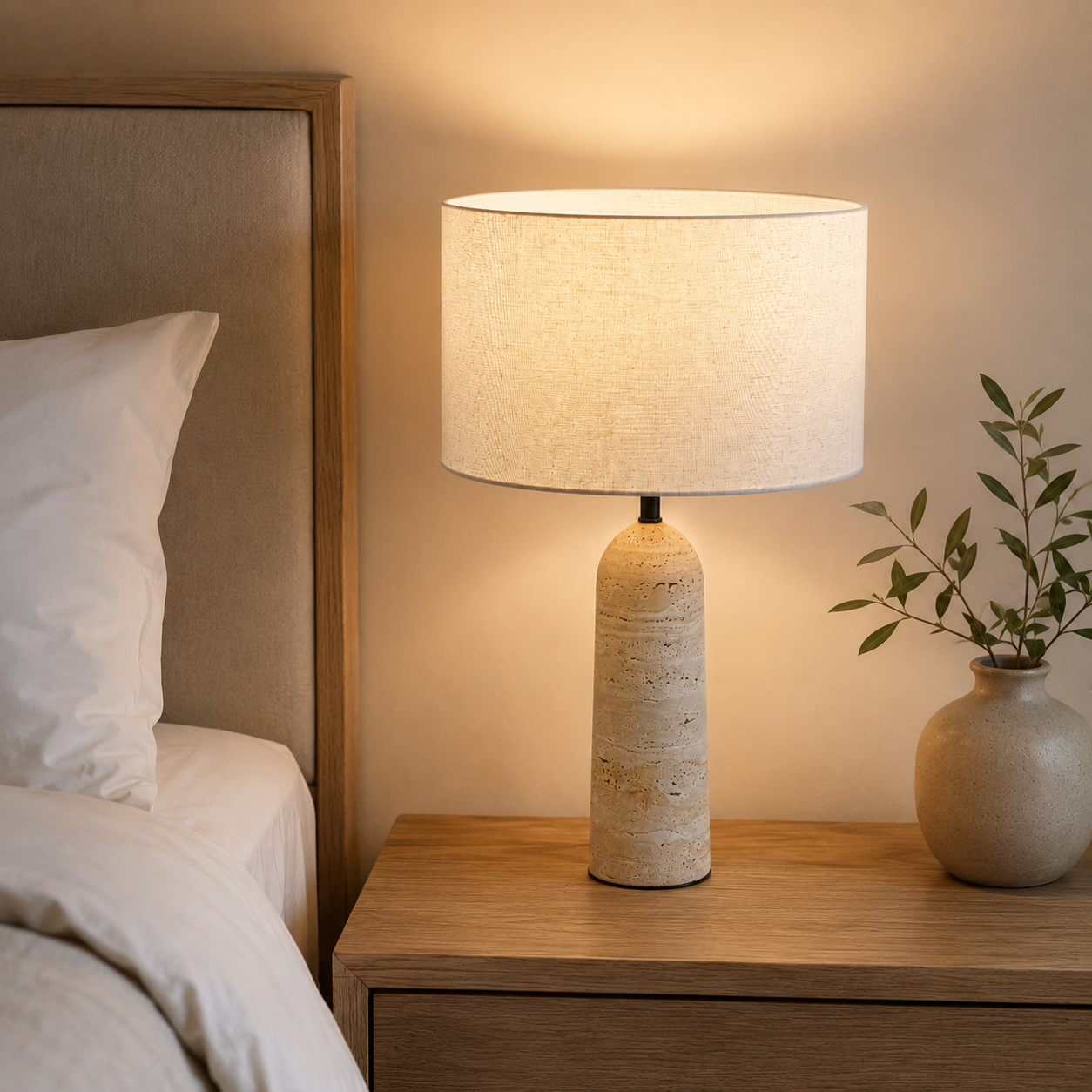 Travolith Sculptural Stone Table Lamp – Warm LED Bedside Night Light for Bedroom, Desk & Boutique Hotel Decor - product view 4