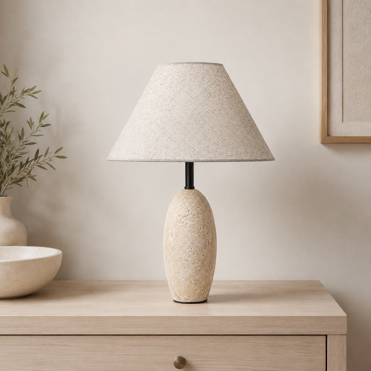 Travolith Sculptural Bedside Table Lamp – Warm LED Accent Light for Bedroom, Guesthouse & Cozy Interiors - product view 6