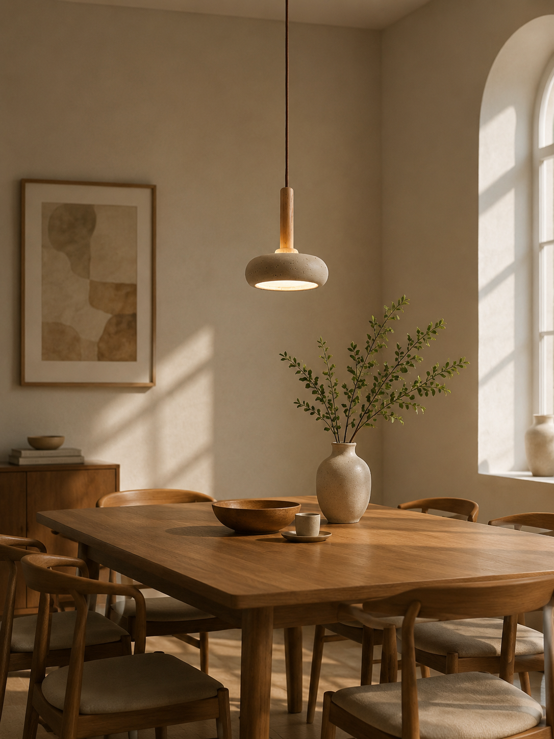 Travolith Halo Travertine Pendant Light - product view 6