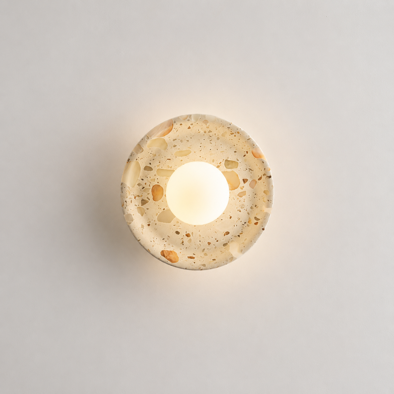 Travolith Luminous Stone Halo Wall Sconce – French Wabi-Sabi Ambient Light - product view 5