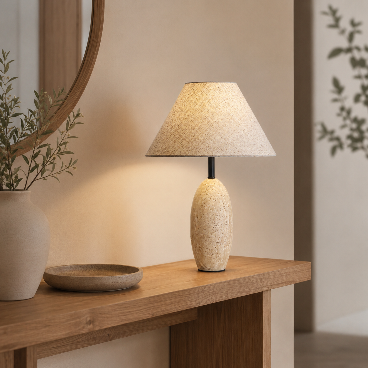 Travolith Sculptural Bedside Table Lamp – Warm LED Accent Light for Bedroom, Guesthouse & Cozy Interiors - product view 8