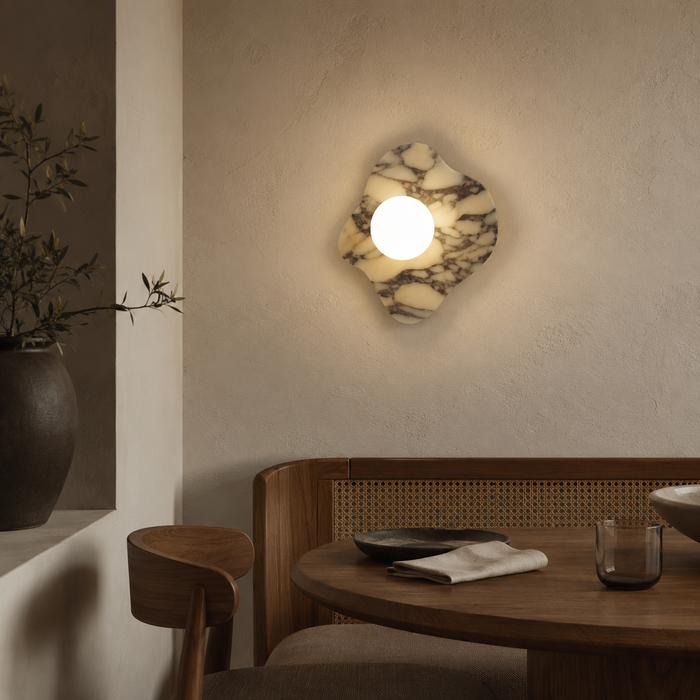 Travolith Model 6609 Sculptural Graphic Stone Wall Sconce