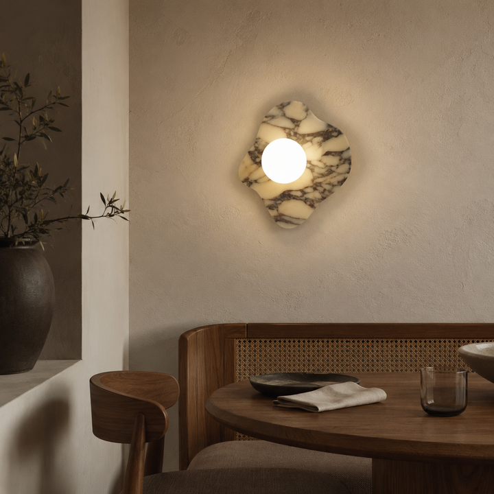 Travolith Model 6609 Sculptural Graphic Stone Wall Sconce