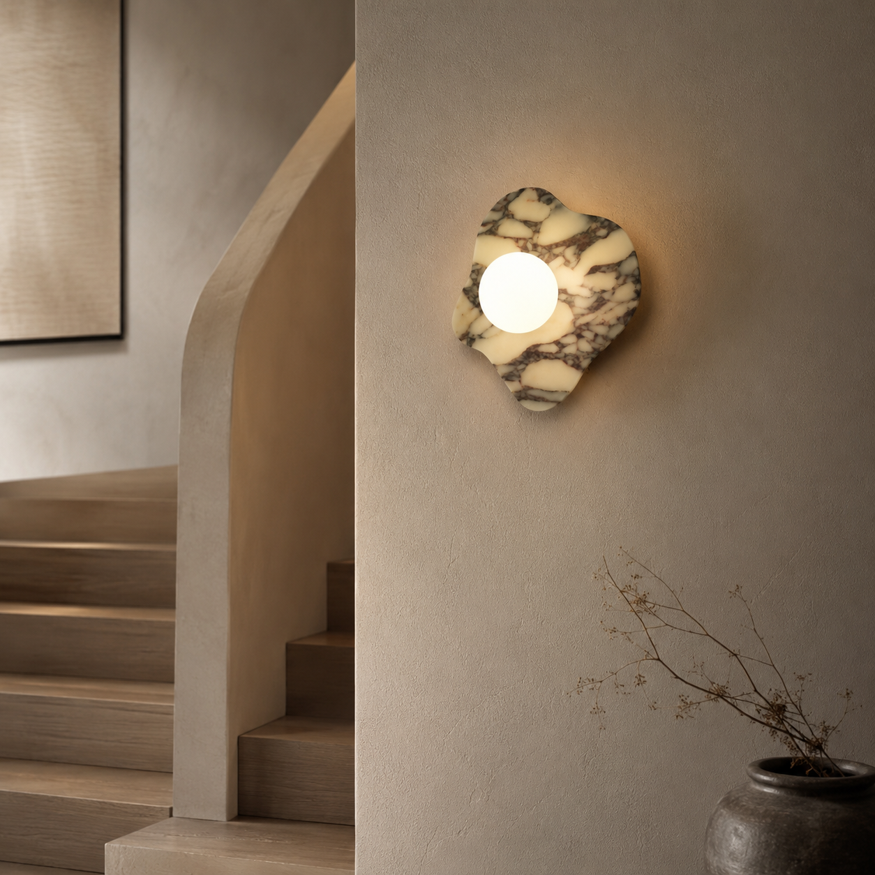 Travolith Model 6609 Sculptural Graphic Stone Wall Sconce - product view 8