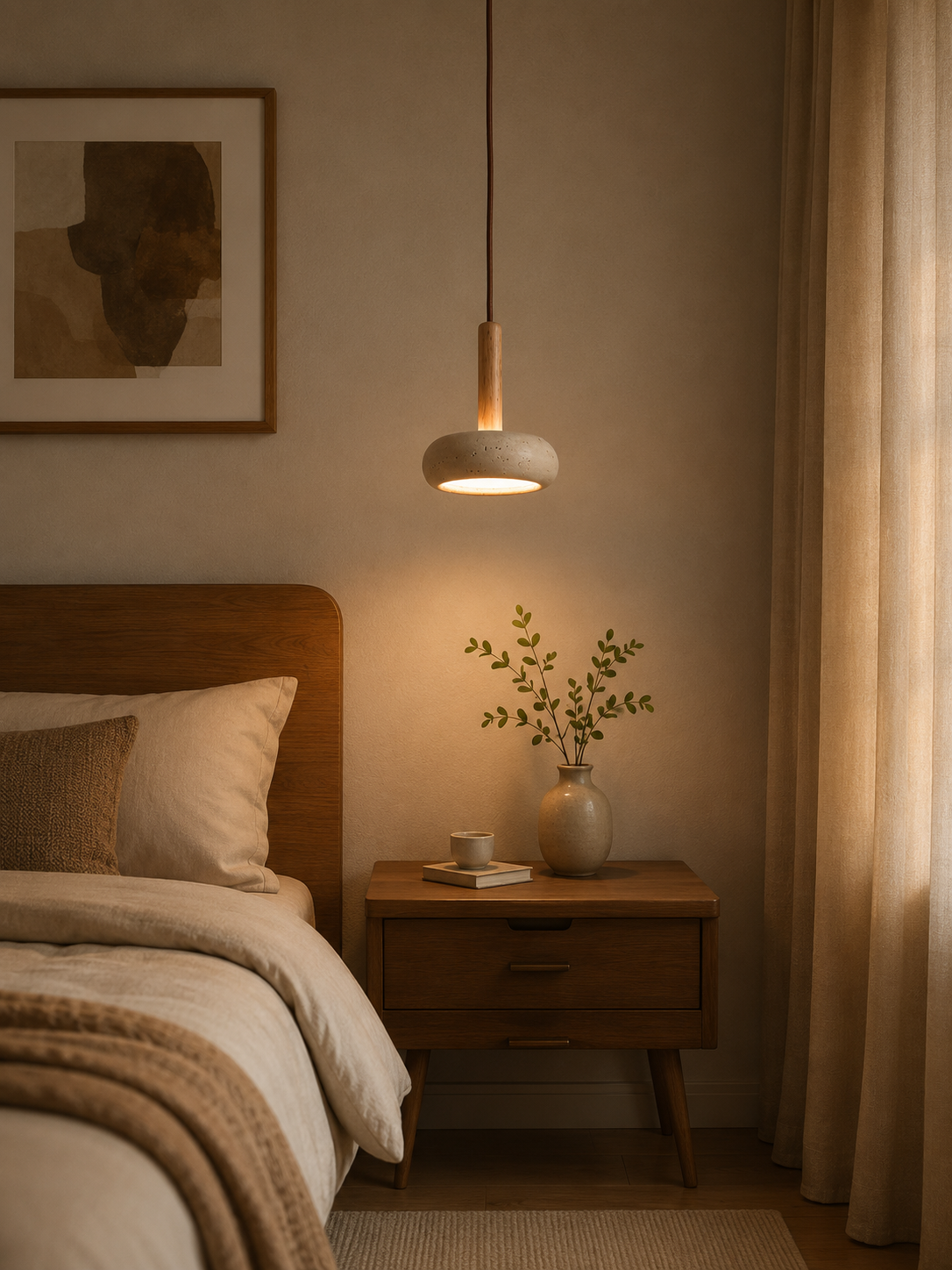 Travolith Halo Travertine Pendant Light - product view 2