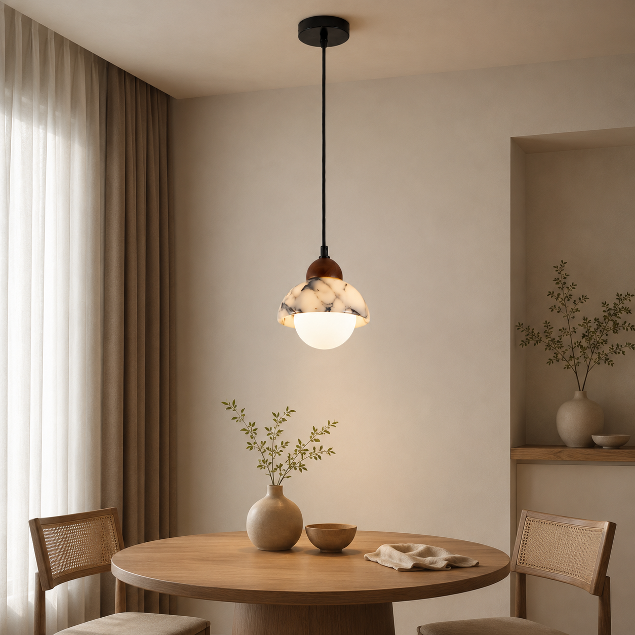 Travolith Model 6622 Graphic Stone Globe Pendant Light - product view 6