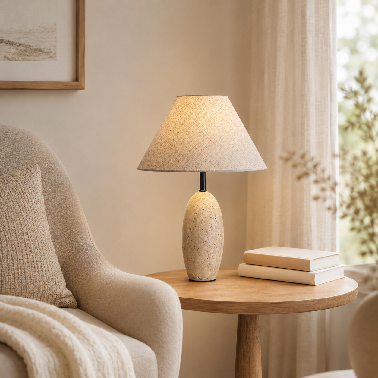 Travolith Sculptural Bedside Table Lamp – Warm LED Accent Light for Bedroom, Guesthouse & Cozy Interiors - product view 9