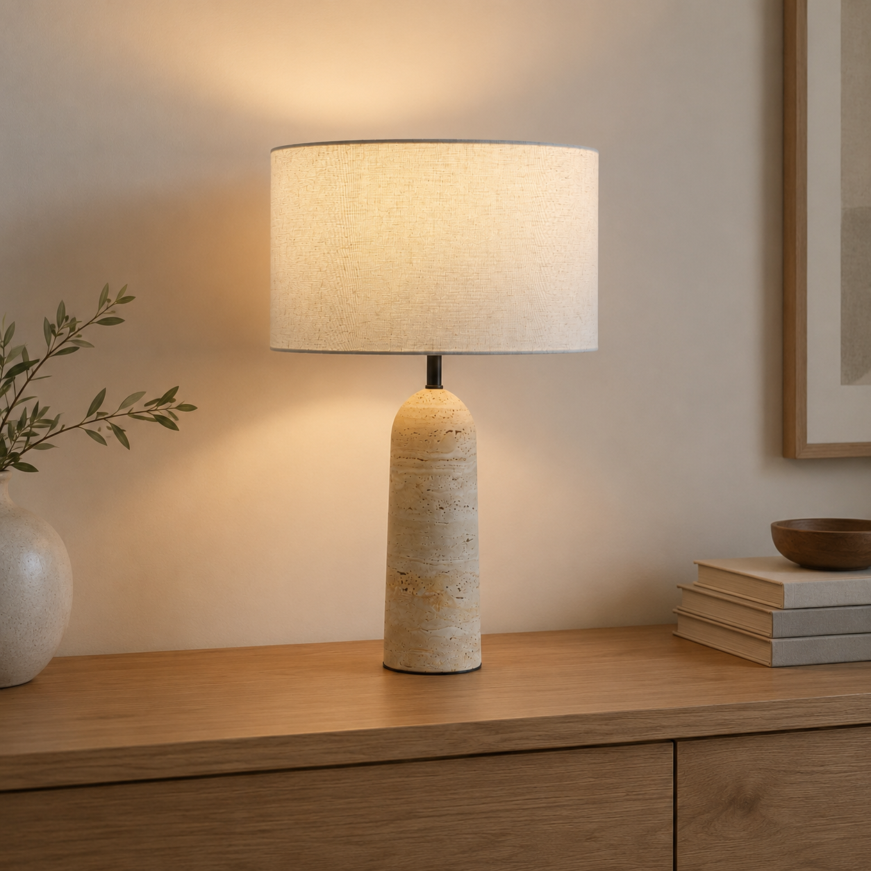 Travolith Sculptural Stone Table Lamp – Warm LED Bedside Night Light for Bedroom, Desk & Boutique Hotel Decor - product view 5