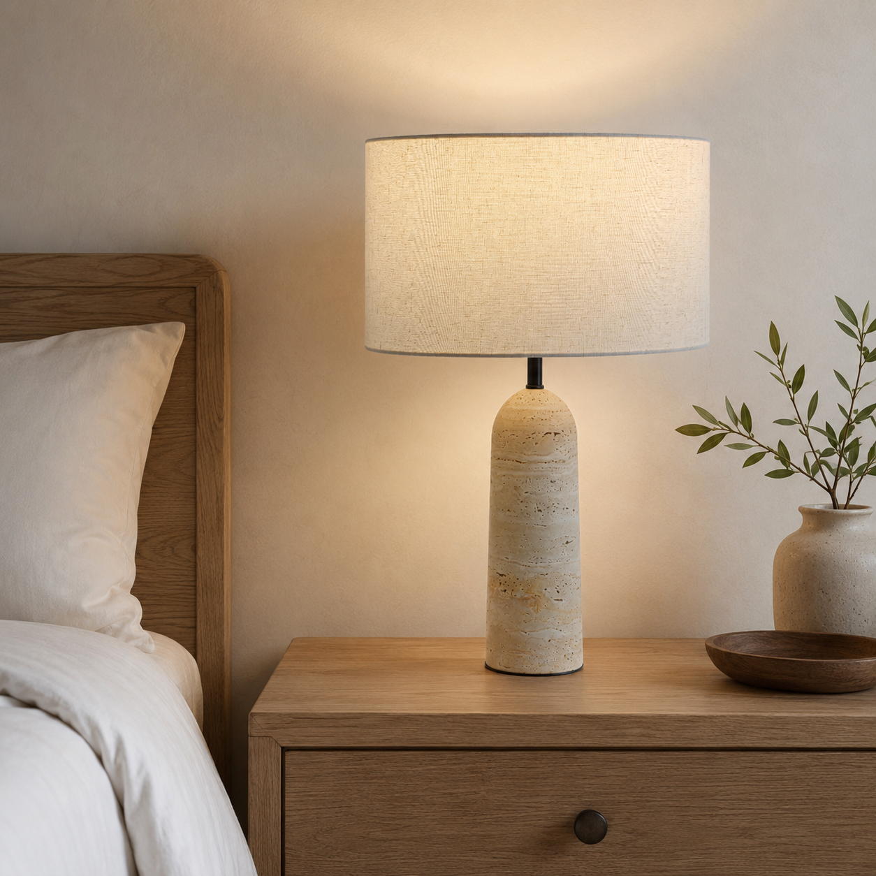 Travolith Sculptural Stone Table Lamp – Warm LED Bedside Night Light for Bedroom, Desk & Boutique Hotel Decor - product view 6