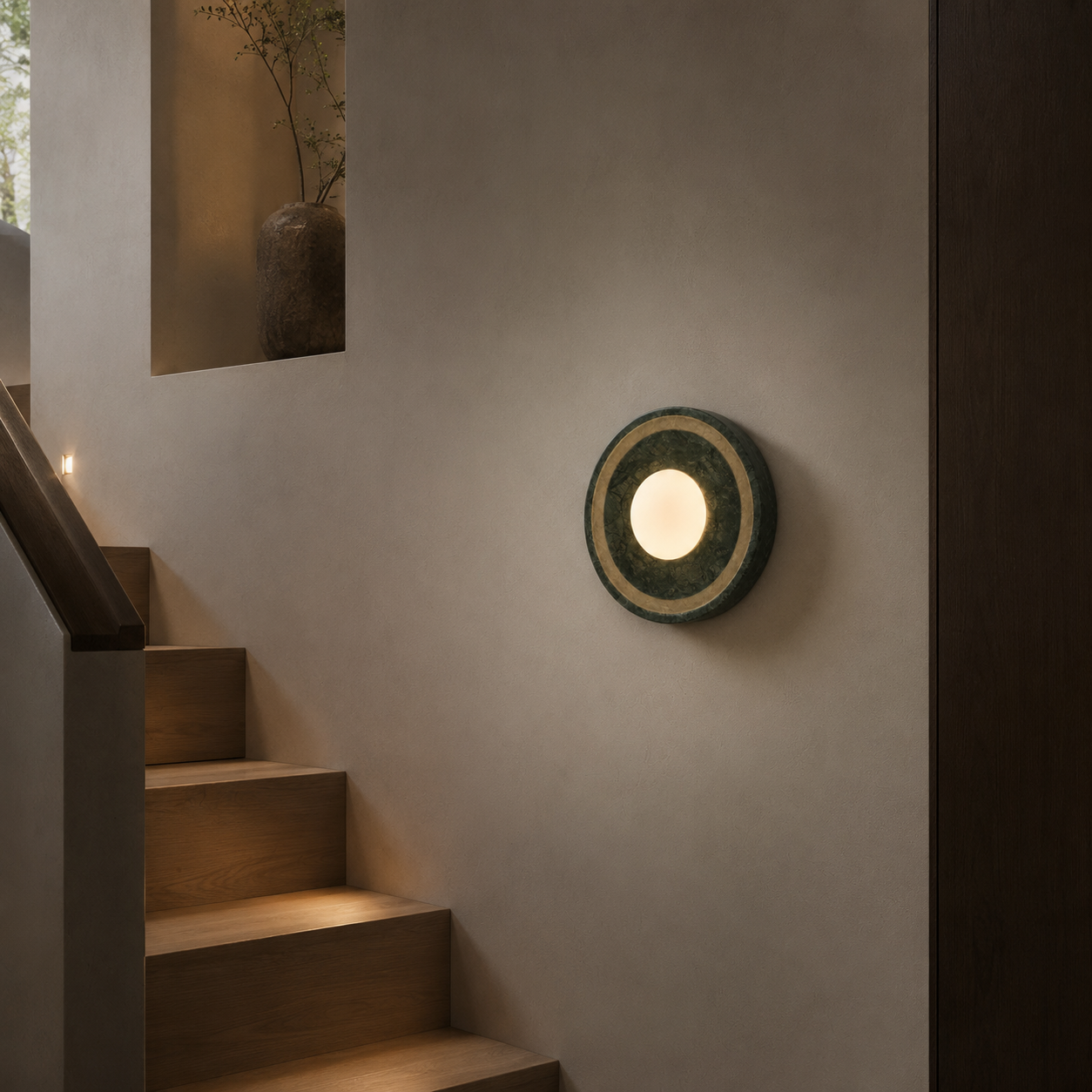 Travolith Emerald Eclipse Indian Stone Wall Sconce - Model 6526 - product view 2