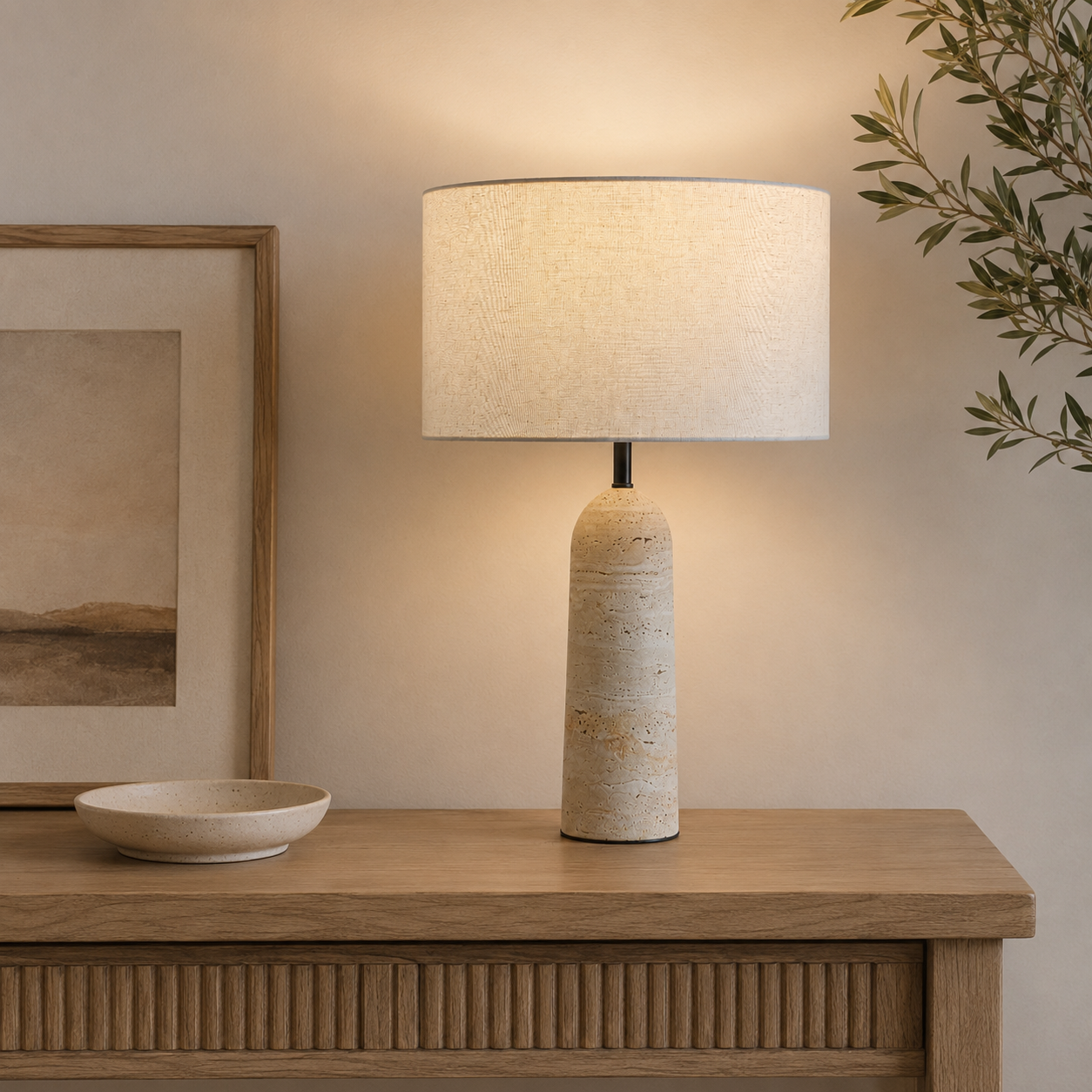 Travolith Sculptural Stone Table Lamp – Warm LED Bedside Night Light for Bedroom, Desk & Boutique Hotel Decor - product view 7