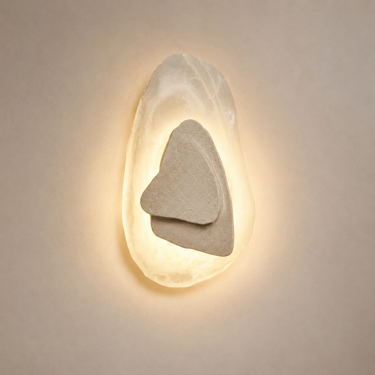 Travolith Wabi-Sabi Yellow Travertine LED Wall Sconce – Warm Ambient Light for Bedroom, Hallway & Hotel Interiors - product view 7