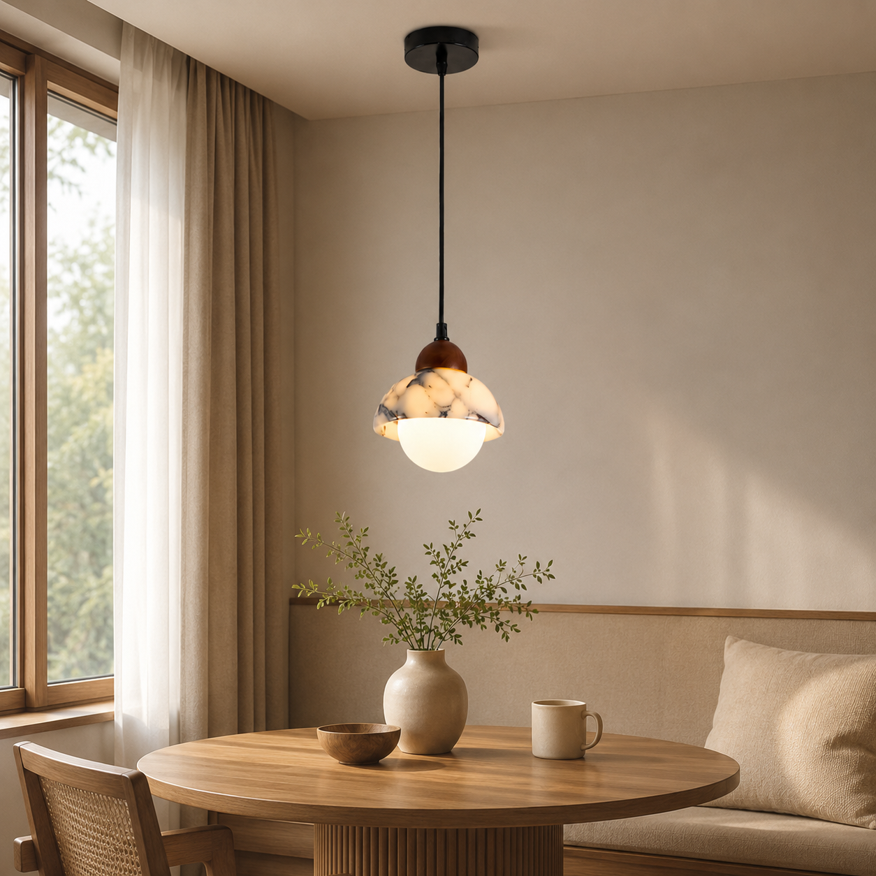 Travolith Model 6622 Graphic Stone Globe Pendant Light - product view 7