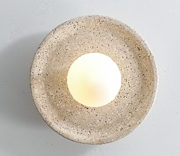 Model 6616 Small Travertine Wall Sconce