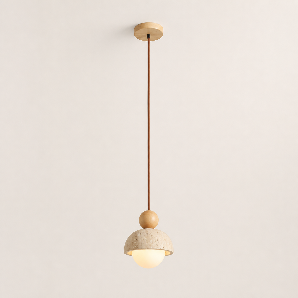 Travolith Vintage Yellow Travertine Pendant Light for Bedroom, Dining Room & Bar Island - product view 3