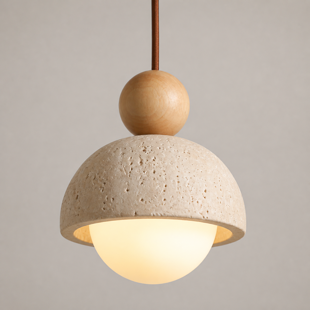 Travolith Vintage Yellow Travertine Pendant Light for Bedroom, Dining Room & Bar Island - product view 4
